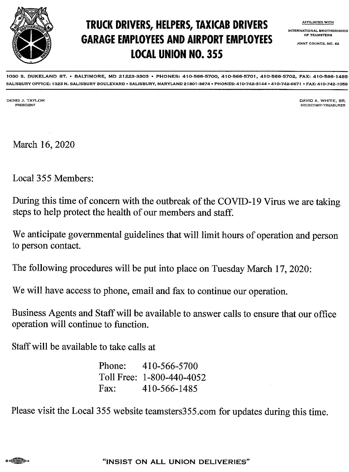 Teamsters Local 355 355 News